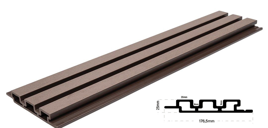 Εικόνα της WPC PANEL Με 3D Πηχάκια 25/176.5mm D.BROWN 8530 7-23-FSGW01-DBROWN