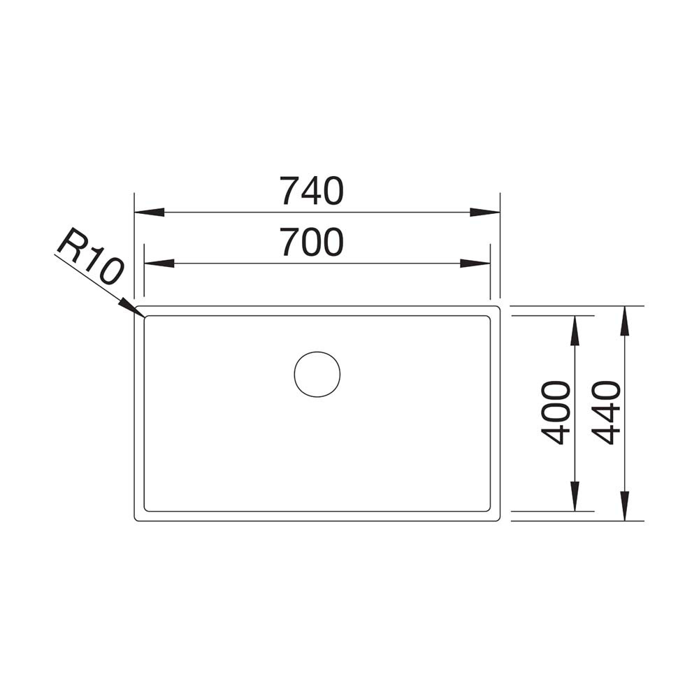 Εικόνα της Νεροχύτης Υποκαθήμενος Blanco Claron 700-U (74x44) Λείος 521581