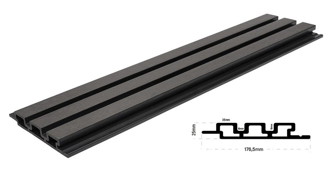 Εικόνα της WPC PANEL Με 3D Πηχάκια 25/176.5mm D.GREY 8570