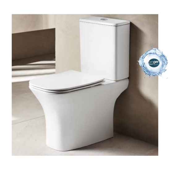 Εικόνα της Λεκάνη Tema Sprint Rim-Off Χ.Π. Πίσω Σιφόνι 65cm Κομπλέ Με Slim Soft Close Κάλυμμα