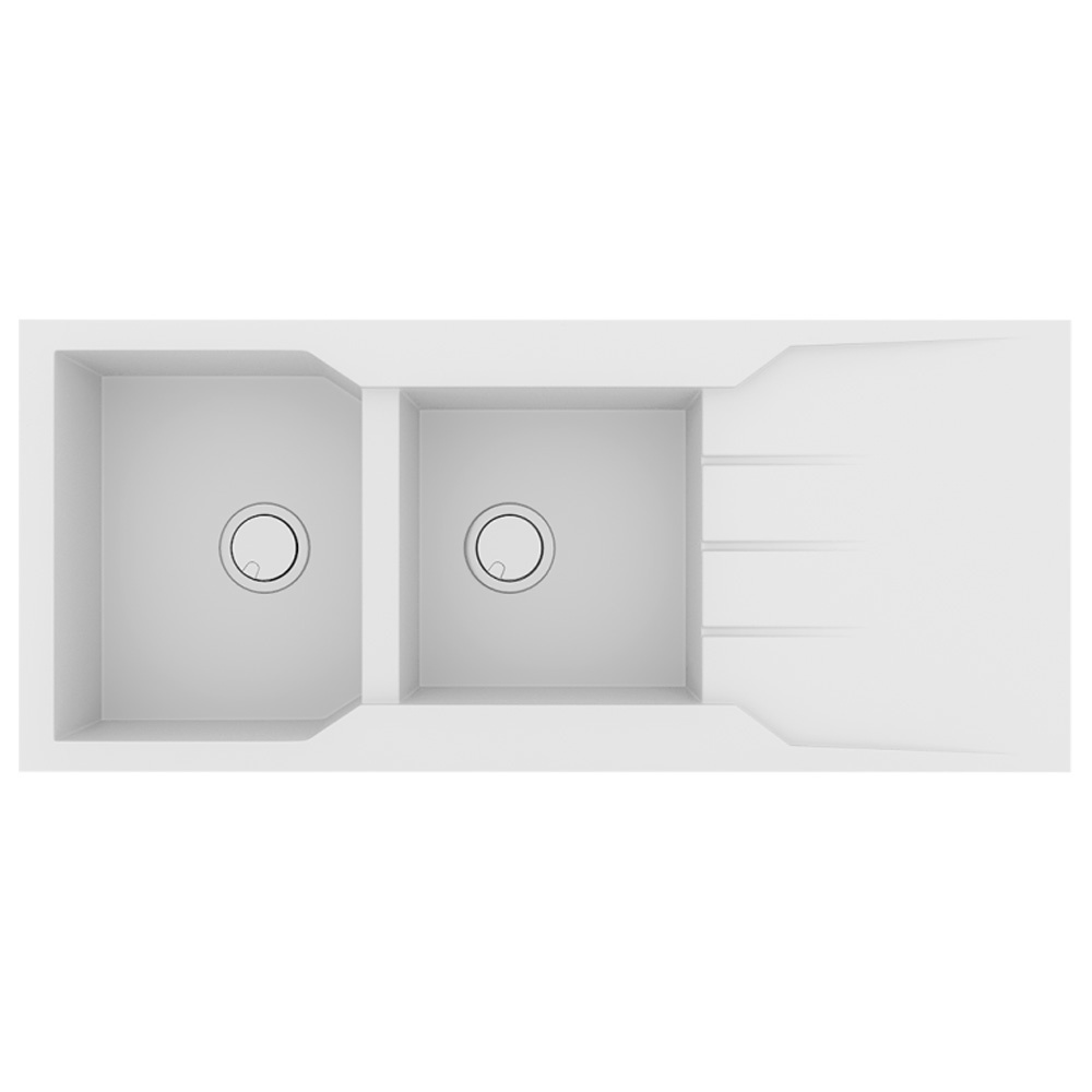 Εικόνα της Νεροχύτης Sanitec Ultra Granite 801 (116x50) Bianco