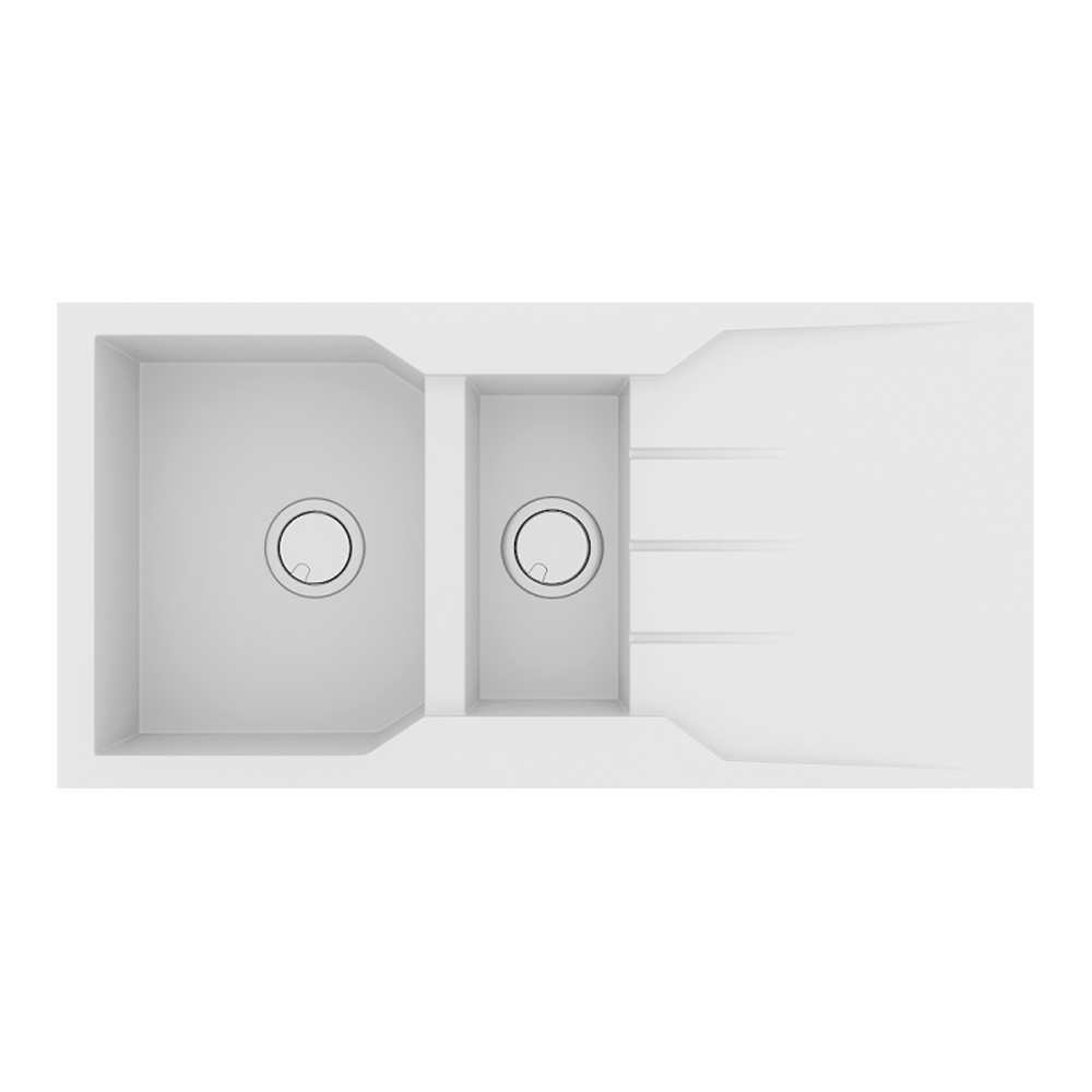 Εικόνα της Νεροχύτης Sanitec Ultra Granite 802 (100x50) Bianco