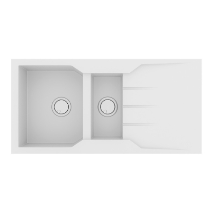 Εικόνα της Νεροχύτης Sanitec Ultra Granite 802 (100x50) Bianco