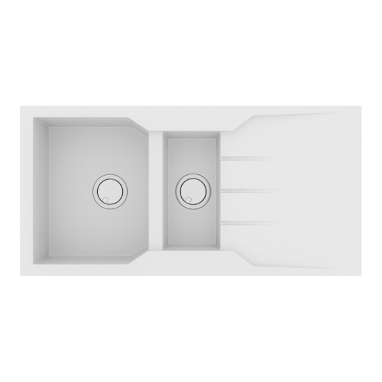 Εικόνα της Νεροχύτης Sanitec Ultra Granite 802 (100x50) Bianco