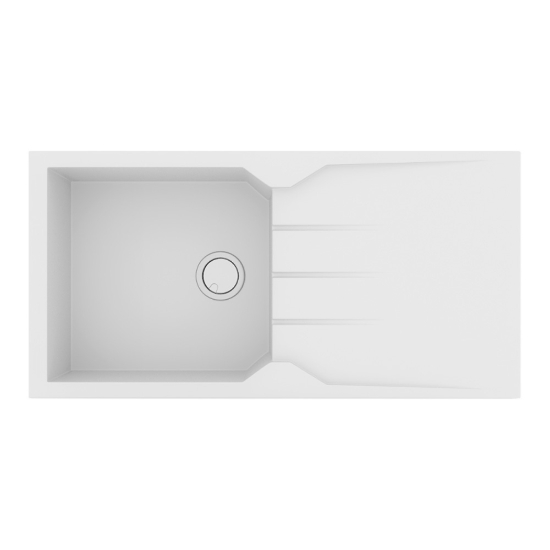 Εικόνα της Νεροχύτης Sanitec Ultra Granite 811 (100x50) Bianco