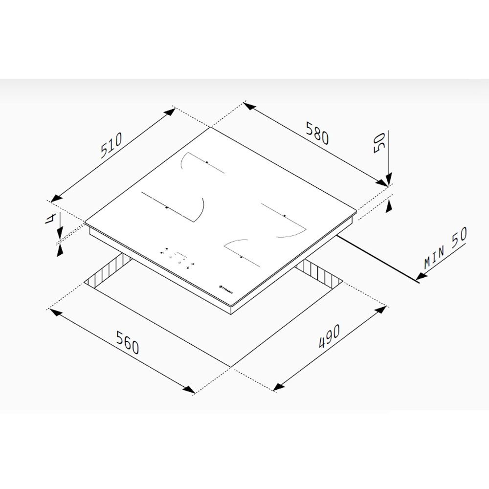 Εικόνα της Αυτόνομη Εστία Pyramis PHC61510FMW Αφής Χωρίς Πλαίσιο Λευκή 174020050