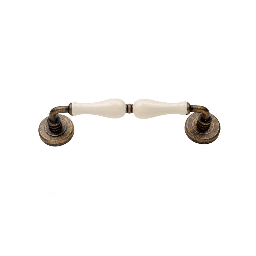 Εικόνα της Λαβή Εξώπορτας Roline K305-06 26cm Αντικέ Μπεζ Πορσελάνη
