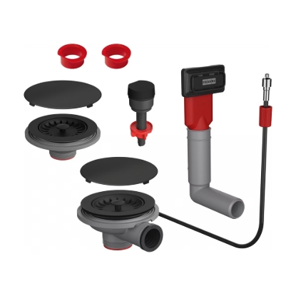 Εικόνα της Σετ Αυτόμaτης βαλβίδας Υπερχείλισης Για Maris Bowl Διπλό Matte Black 112.0658.485