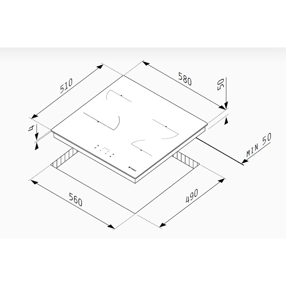 Εικόνα της Αυτόνομη Εστία Pyramis PHC61510IFB Αφής Με Πλαίσιο 174020060