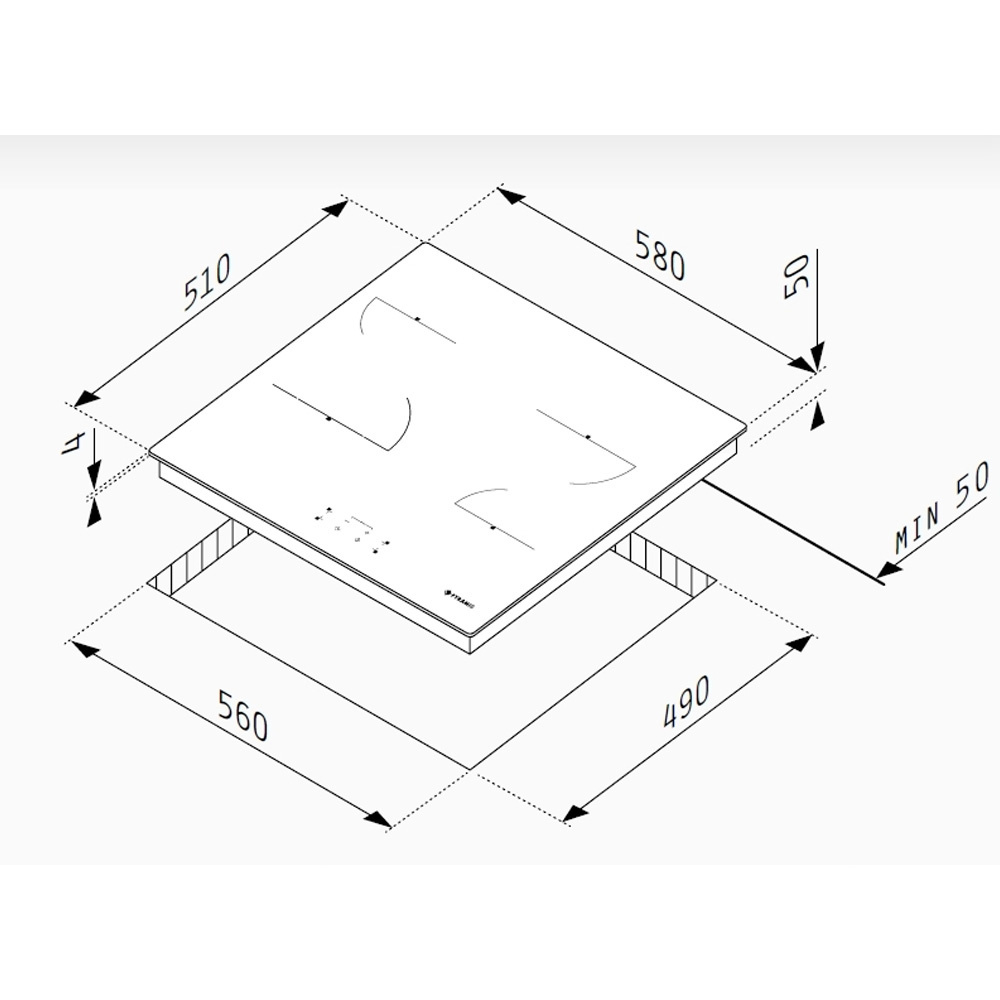 Εικόνα της Αυτόνομη Εστία Pyramis PHC61410IFB Αφής Με Πλαίσιο 174020040