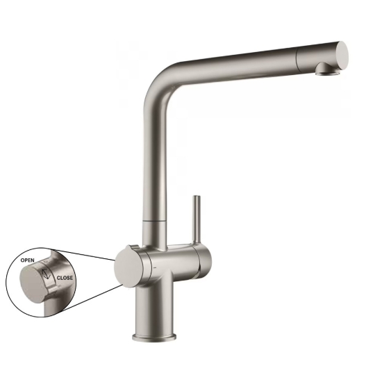Εικόνα της Μπαταρία Κουζίνας Με Χειριστήριο Αυτόματης Βαλβίδας Active Twist Standard Decor Steel 3156858053 (115.0653.504)