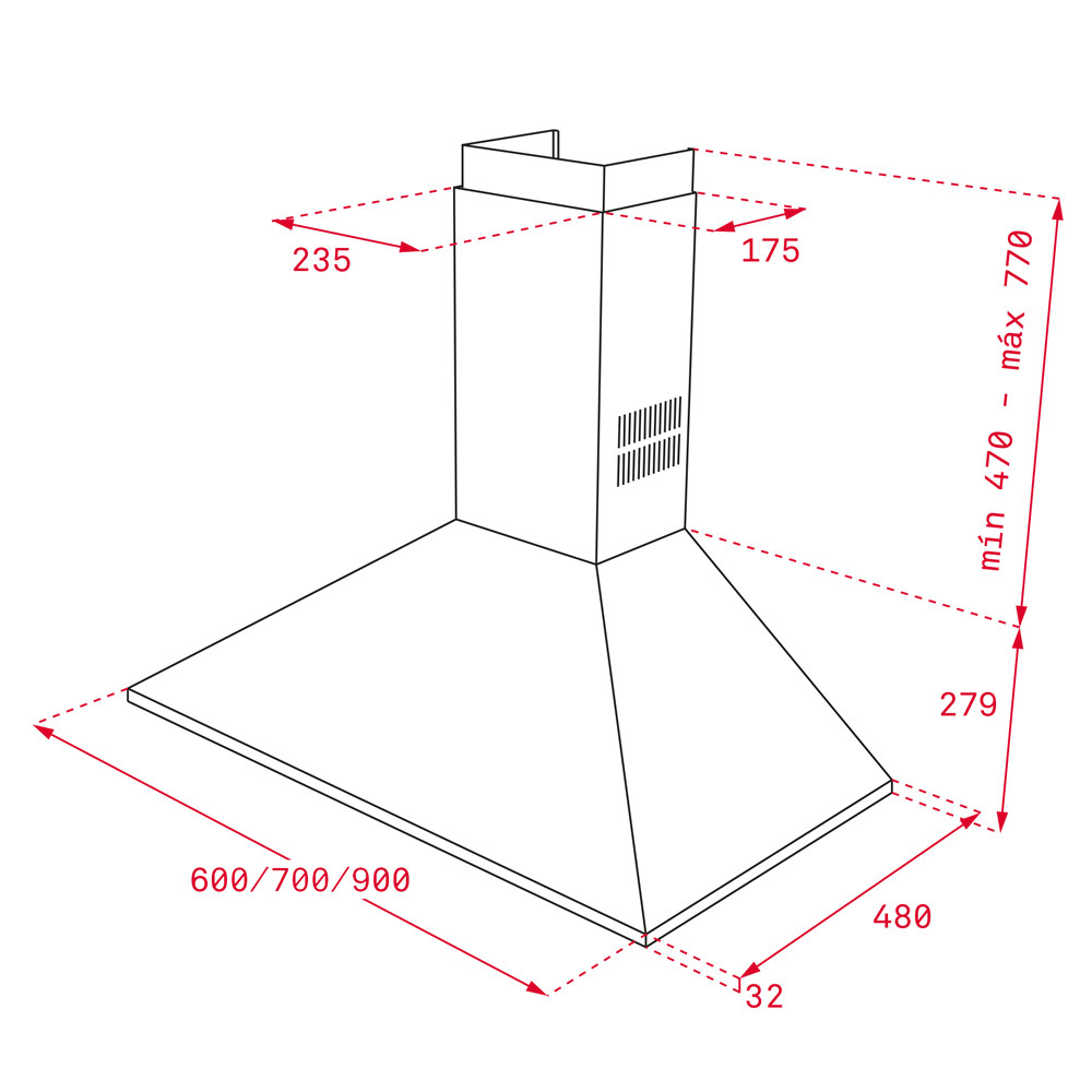 Εικόνα της Απορροφητήρας Teka DBP 90 Pro Καμινάδα 90cm Inox F.841