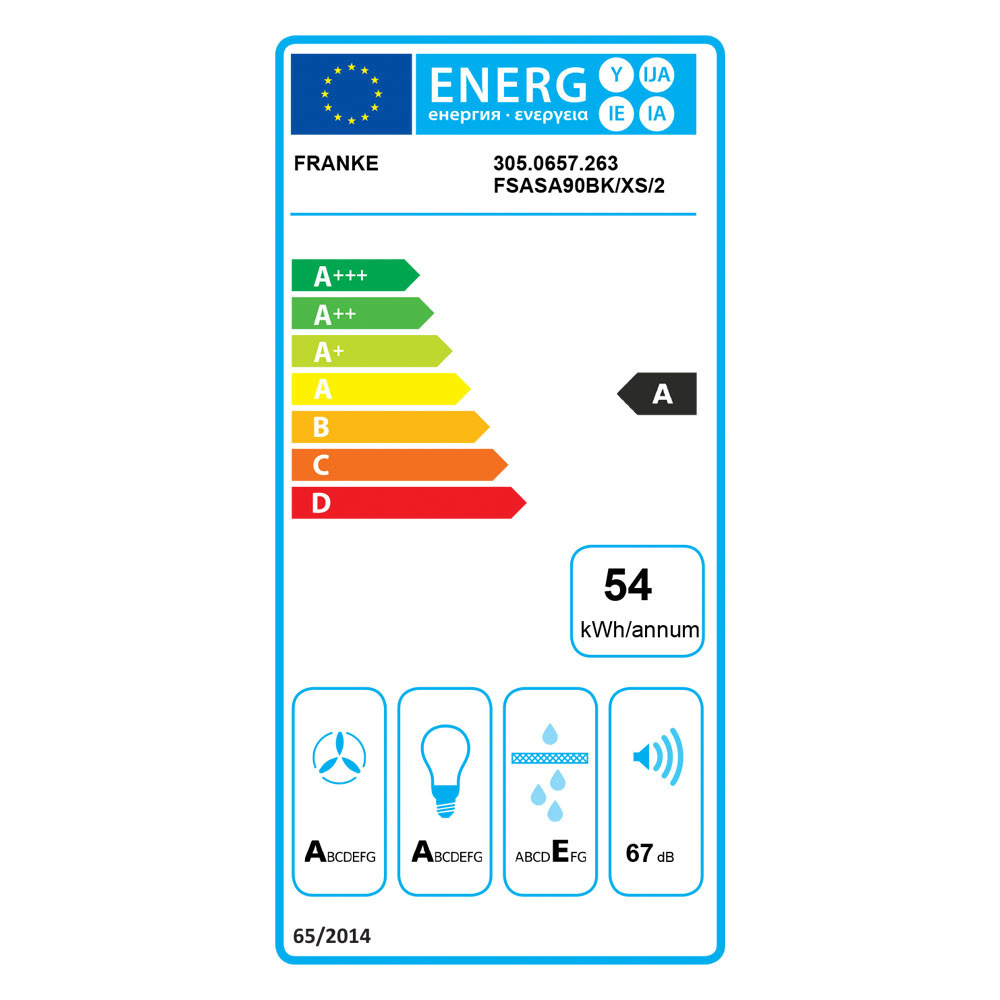 Εικόνα της Απορροφητήρας Franke AQ Sense FSAS A90 BK/XS Inox Εντοιχιζόμενος 90cm 3102103120 (305.0657.263)