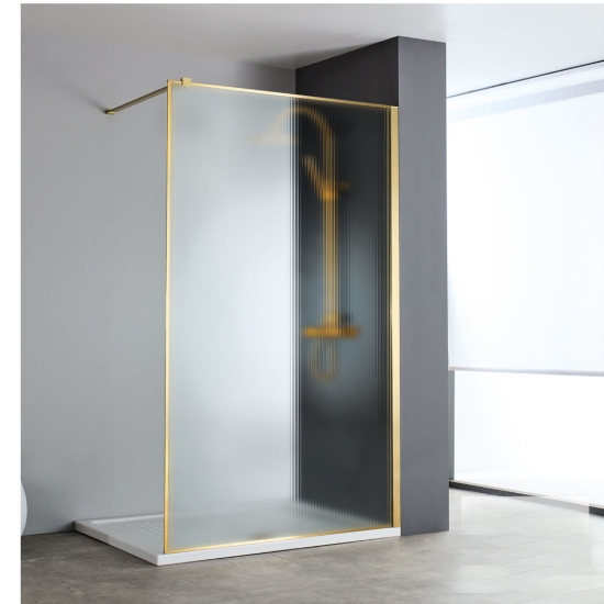 Εικόνα της Διαχωριστικό Ντους Devon Iwis Fluted Walk-in IW80FC-211 Gold Brushed PVD 77-79cm