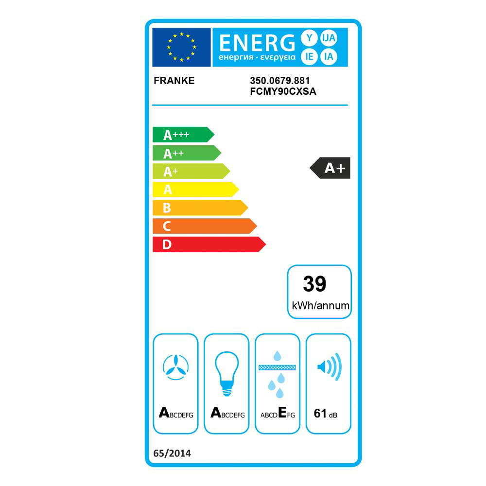 Εικόνα της Απορροφητήρας Franke Mythos FCMY 90 C XS A Inox Οροφής 3105001118 (350.0679.881)