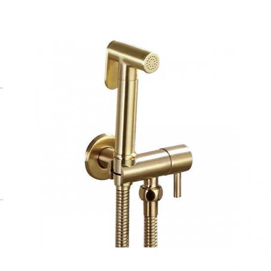 Εικόνα της Επιτοίχιο Παροχή Με Ντουζάκι Για Μπιντέ Interflex Round 097440 Brushed Gold