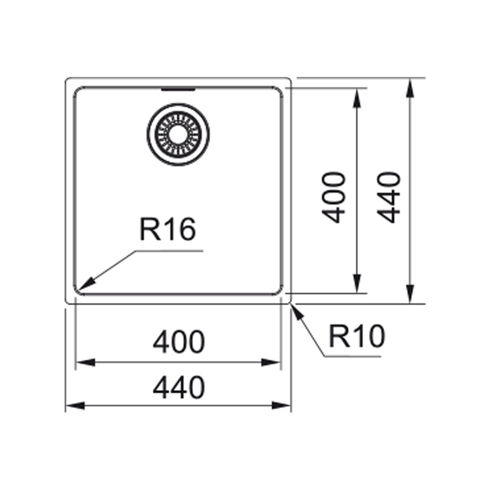 Εικόνα της Νεροχύτης Υποκαθήμενος Franke Maris MRX 110-40  (44x44) Λείος Inox 3040100206 (122.0525.224)