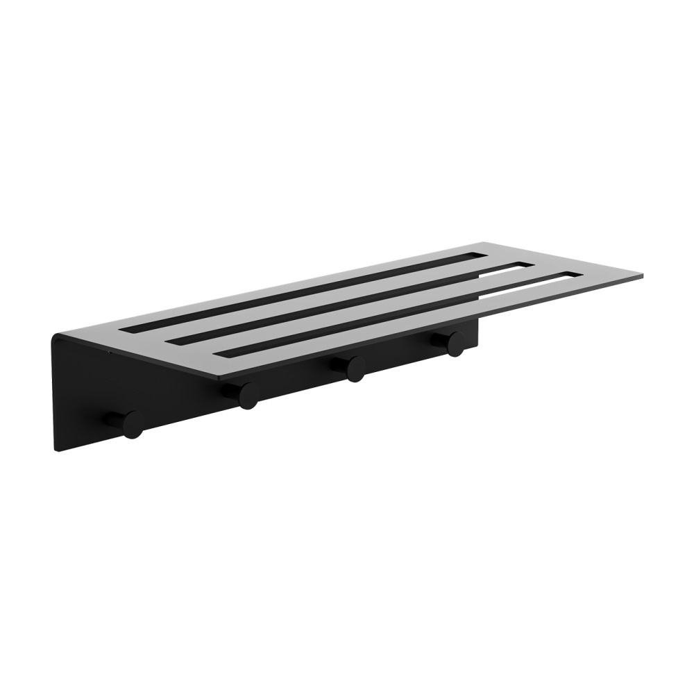 Εικόνα της Ραφιέρα Με Μικρά  Άγγιστρα Verdi Strantza 60cm Black Matt 7231305