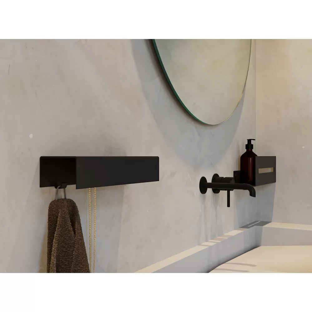 Εικόνα της Ράφι Κλειστό 23cm Verdi Strantza (23x10x23Υ cm) Black Matt 7230505
