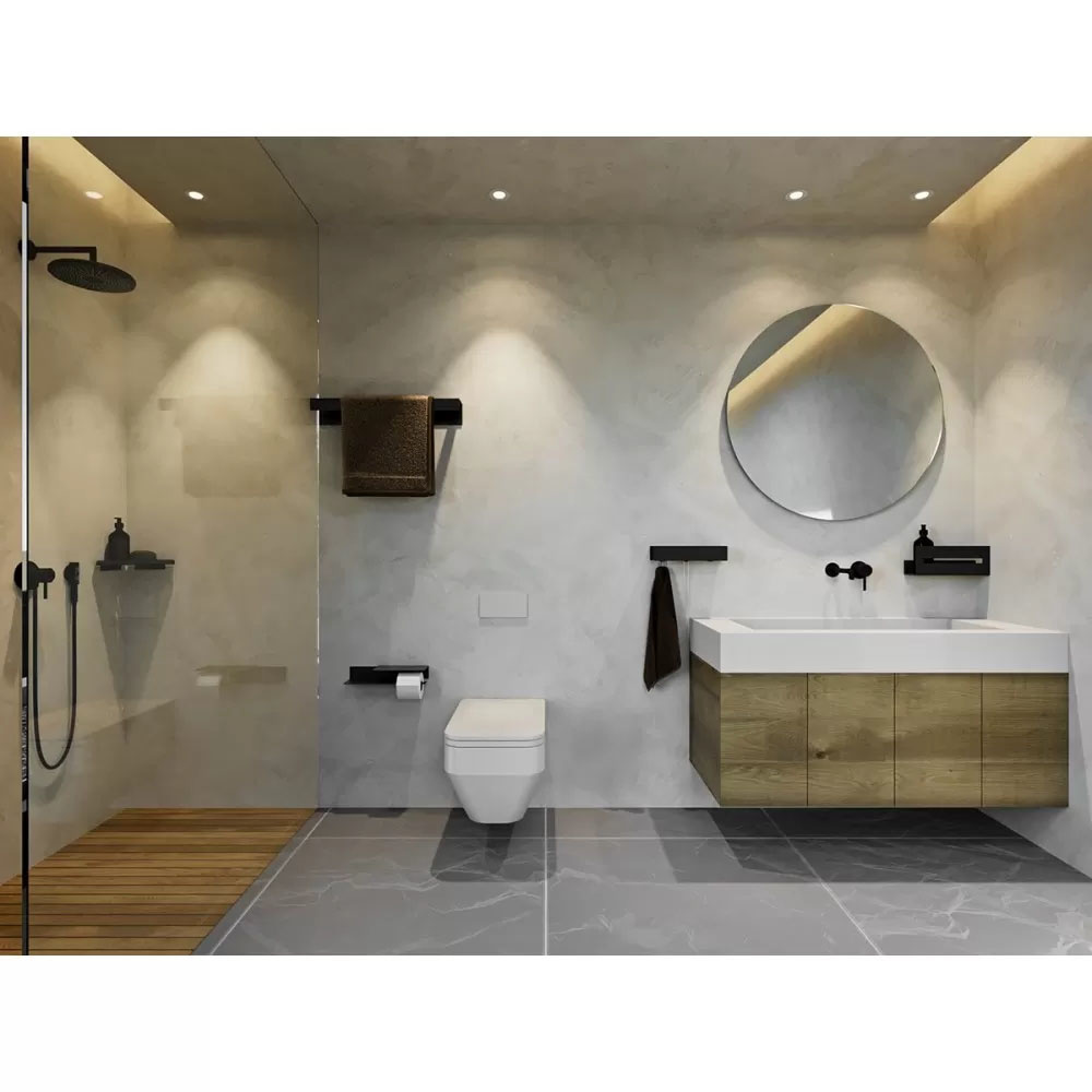Εικόνα της Ράφι Υψηλής Προσοψης  Verdi Strantza (50x9,3x12Υ cm) Black Matt 7233205