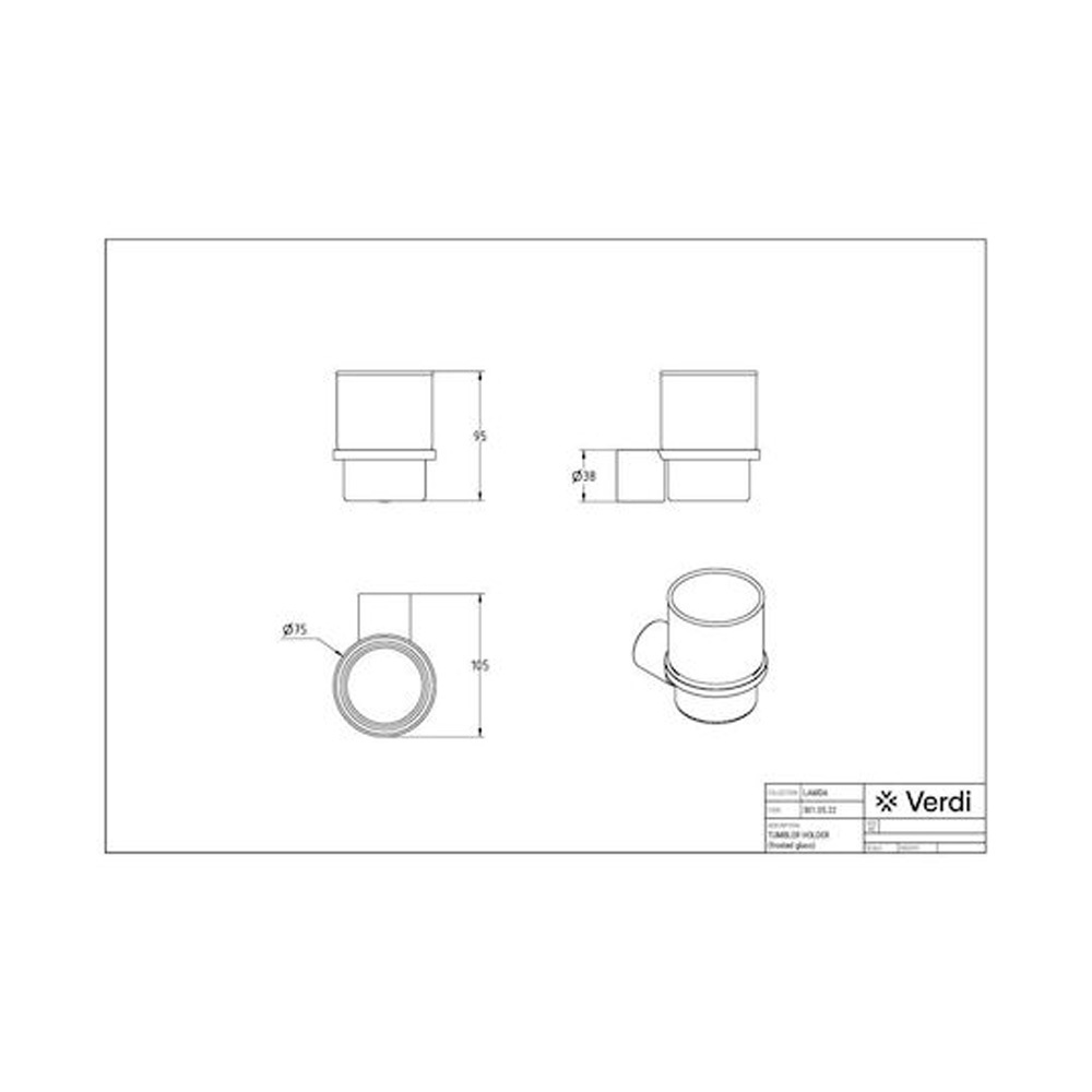Εικόνα της Ποτηροθήκη Verdi Lamda White Matt 3010501