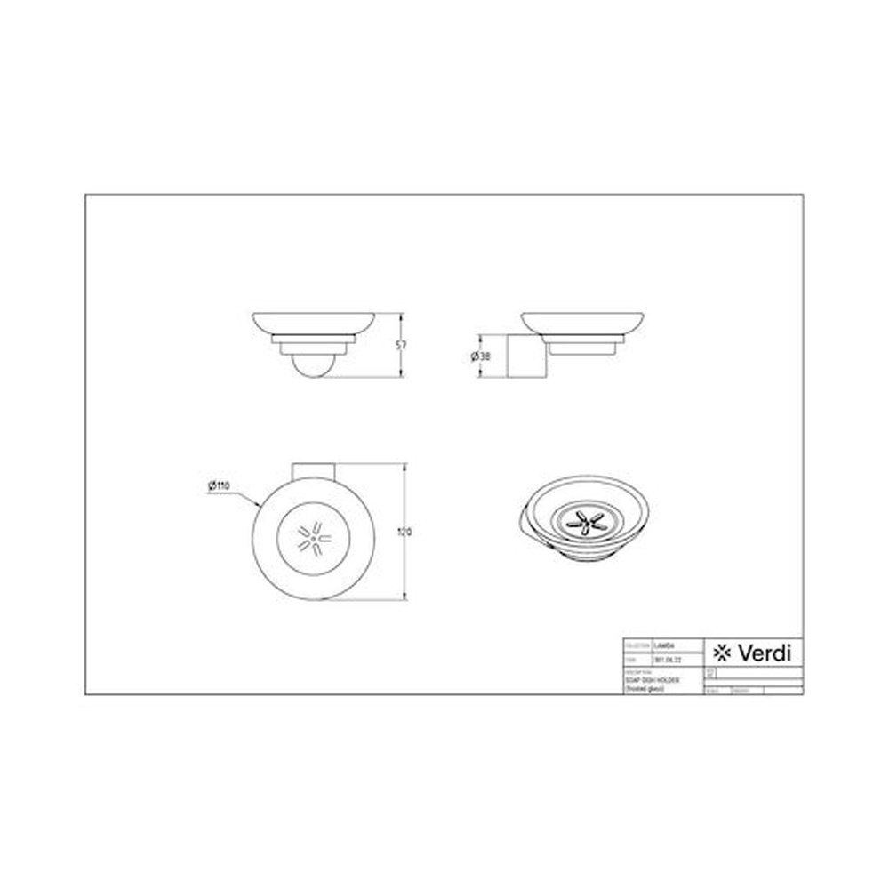 Εικόνα της Σαπουνοθήκη Verdi Lamda White Matt 3010601