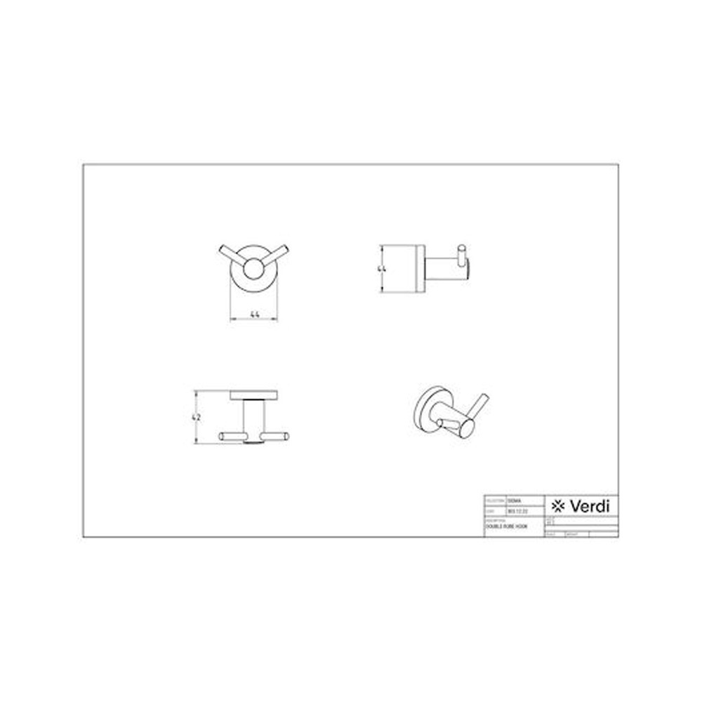 Εικόνα της Άγγιστρο Διπλό Verdi Sigma White Matt 3031201
