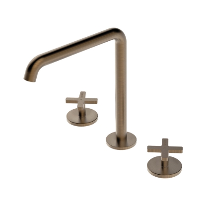 Εικόνα της Μπαταρία Νιπτήρος 3 οπών La Torre Elle Cross 38102-221 Antique Brass