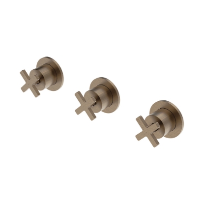 Εικόνα της Μπαταρία Εντοιχισμού 3 Οπών Mε εκτροπέα 2/3 εξόδων La Torre Elle Cross 38289-221 Antique Brass