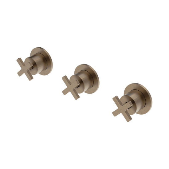 Εικόνα της Μπαταρία Εντοιχισμού 3 Οπών Mε εκτροπέα 2/3 εξόδων La Torre Elle Cross 38289-221 Antique Brass
