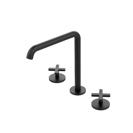 Εικόνα της Μπαταρία Νιπτήρος 3 οπών La Torre Elle Cross 38102-400 Black Matt
