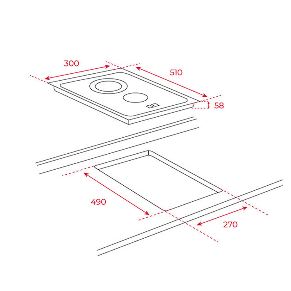 Εικόνα της Αυτόνομη Κεραμική Εστία Teka TBC 32010 BK TTC Domino 30cm 112550007