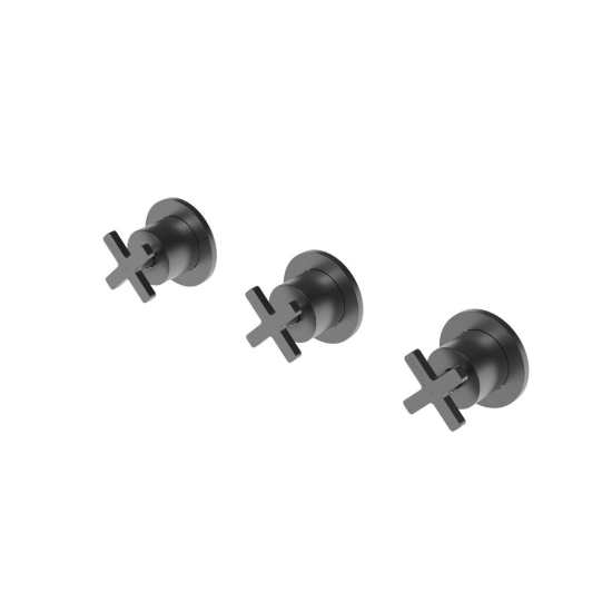 Εικόνα της Μπαταρία Εντοιχισμού 3 Οπών Mε εκτροπέα 2/3 εξόδων La Torre Elle Cross 38289-410 Black Brushed