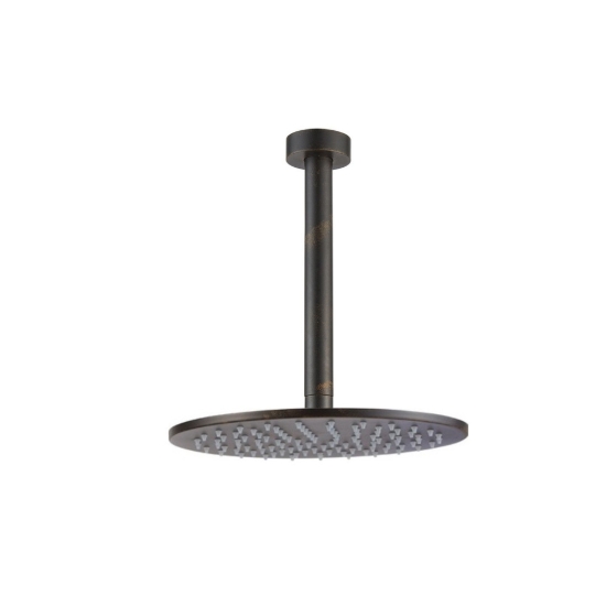 Εικόνα της Ανακλινόμενη Κεφαλή Armando Vicario Brass Ø25 Με Μπράτσο Οροφής 20cm 800597-424 + 800087-424 Rusty Black