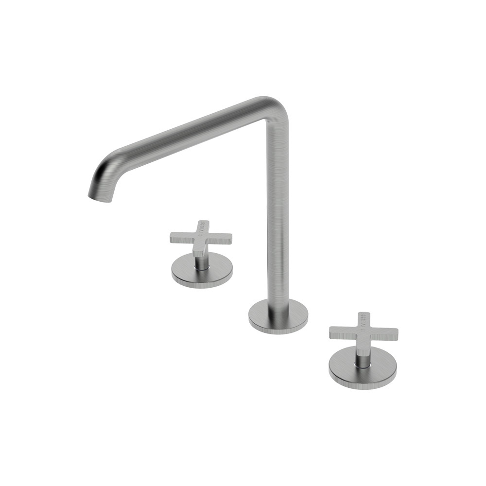 Εικόνα της Μπαταρία Νιπτήρος 3 οπών La Torre Elle Cross 38102-110 Inox Finish
