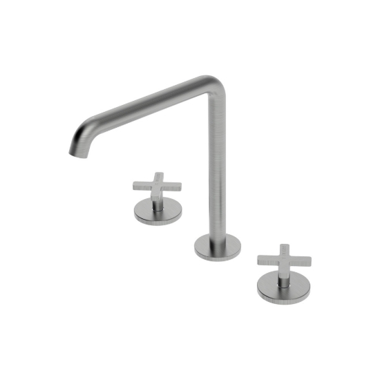 Εικόνα της Μπαταρία Νιπτήρος 3 οπών La Torre Elle Cross 38102-110 Inox Finish