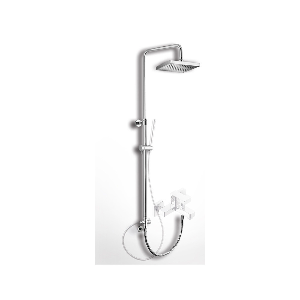 Εικόνα της Κολώνα Ρυθμιζόμενου Ύψους 83-144cm Με Τετράγωνη Κεφαλή 20x20cm Eurorama 51400S-110 Inox Finish