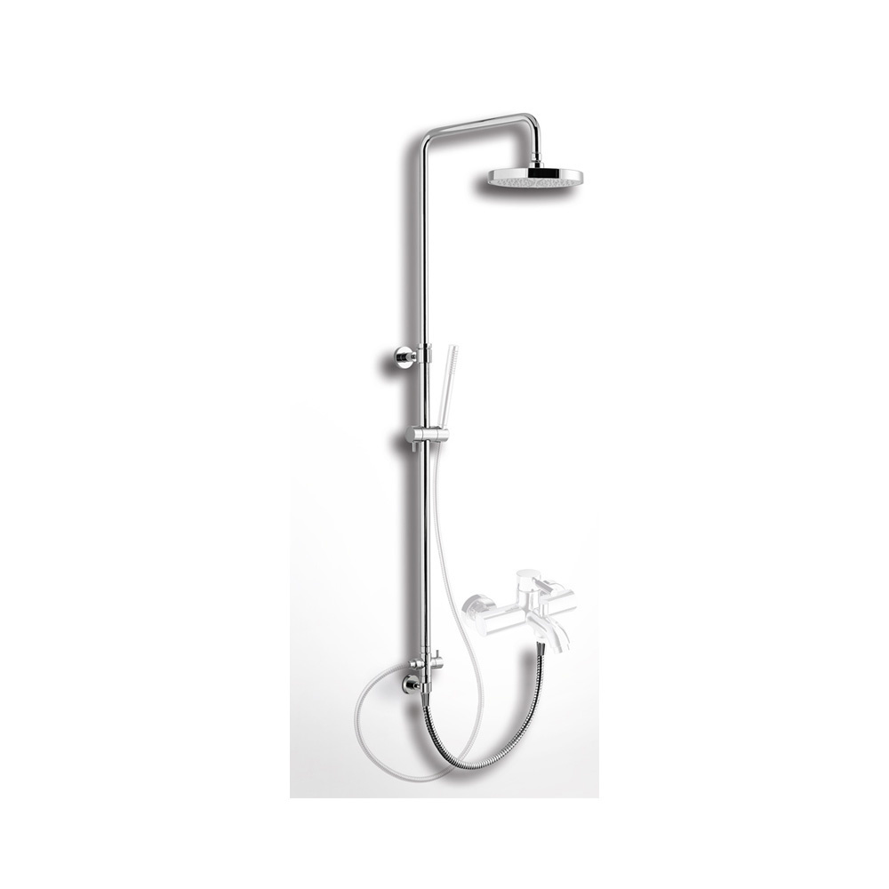 Εικόνα της Κολώνα Ρυθμιζόμενου Ύψους 83-144cm Με Στρογγυλή Κεφαλή Ø20cm Eurorama 51400R-110 Inox Finish