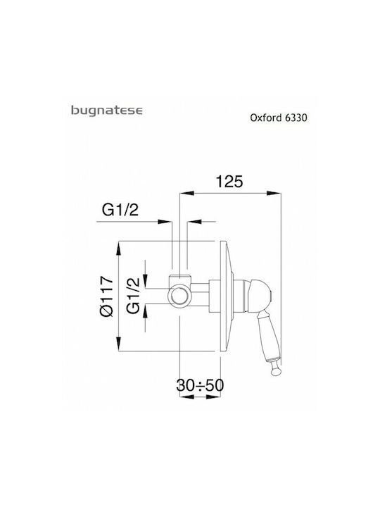Εικόνα της Μίκτης Εντοιχισμού 1 Εξόδου Bugnatese Oxford 6330-220 Bronze/Λευκό