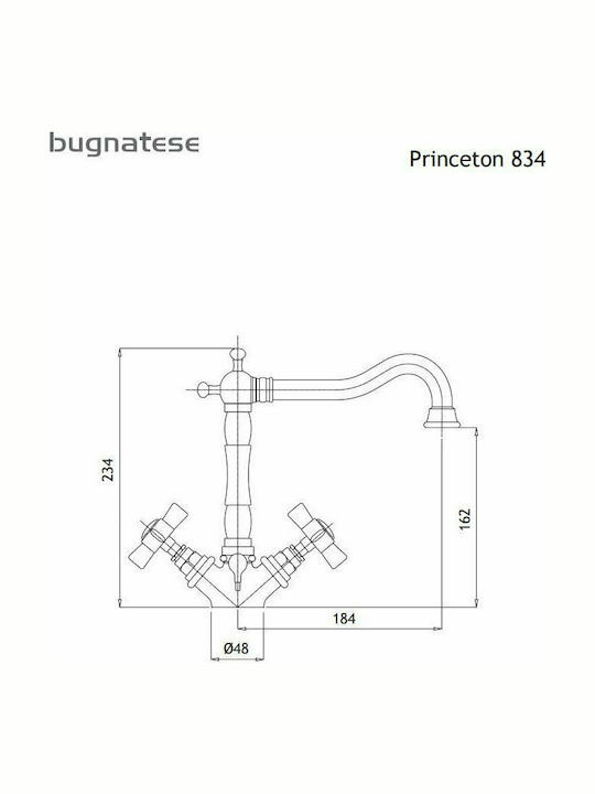 Εικόνα της Μπαταρία Νιπτήρος Bugnatese Princeton Bronze 834-220