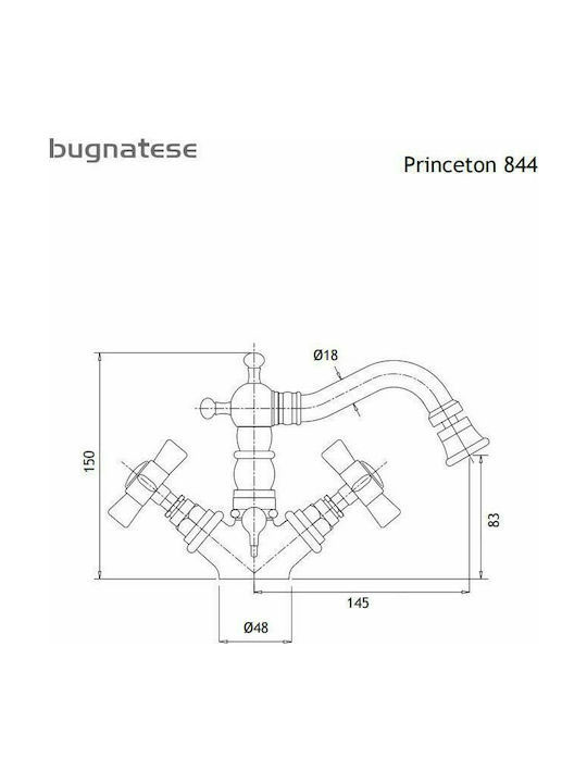 Εικόνα της Μπαταρία Μπιντέ Bugnatese Princeton 844-220 Bronze