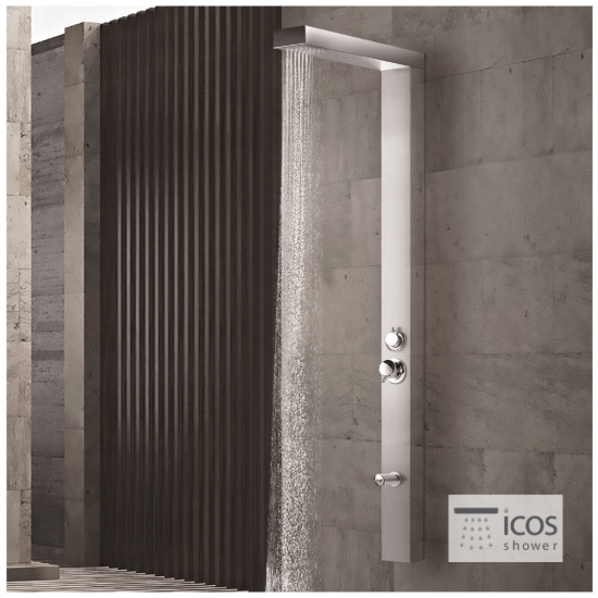 Εικόνα της Στήλη Ντούς Εσωτερικού/Εξωτερικού Χώρου Icos Shower Thea Mix 2 Εξόδων Inox