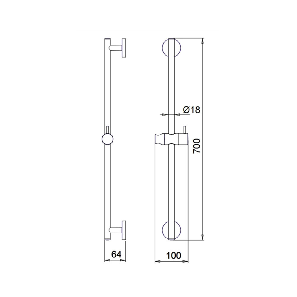 Εικόνα της Βέργα Ντους Almar Sintesi E087001-110 70cm Inox