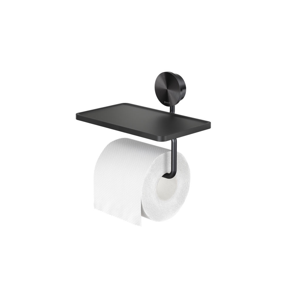 Εικόνα της Χαρτοθήκη Με Εταζέρα Geesa Opal Black Brushed PVD  7224-411