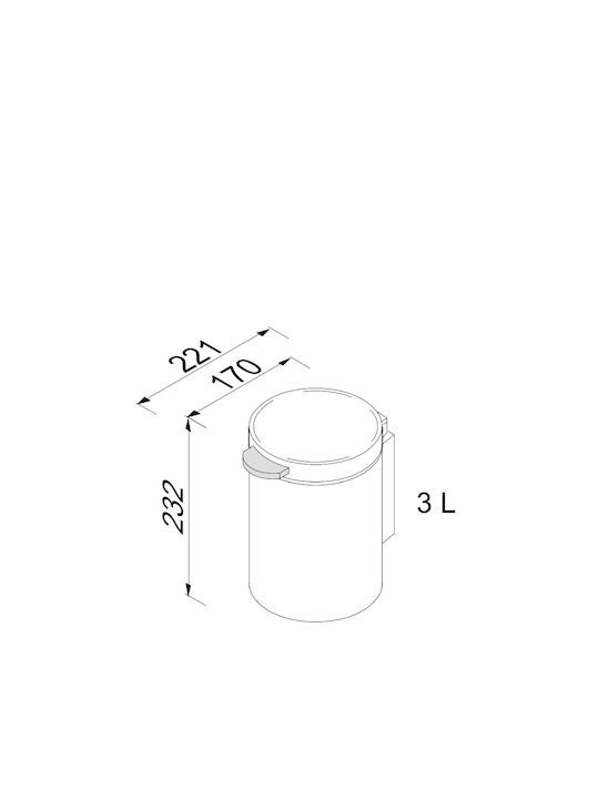 Εικόνα της Επιτοίχιο Χαρτοδοχείο Geesa Shift 3lt  Ø17xH23(cm) 644-400 Black Matt