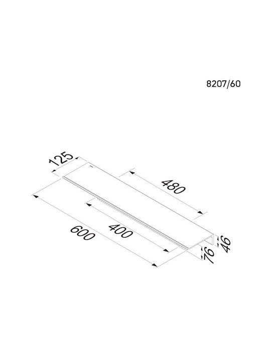 Εικόνα της Εταζέρα Με Πετσετοθήκη Μονή Geesa Leev 60cm Black Matt 8207/60-400