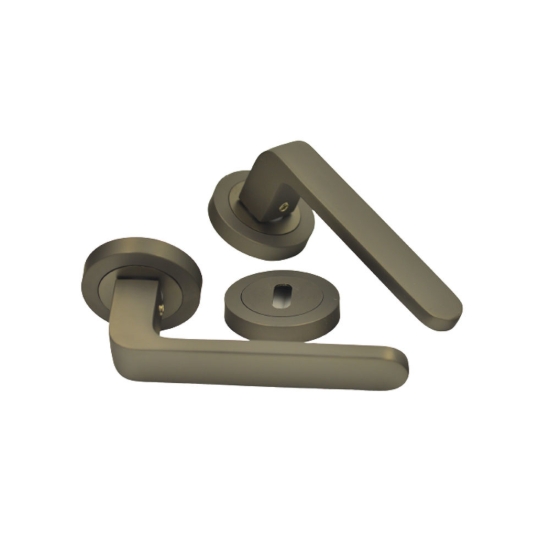 Εικόνα της Πόμολο Μεσόπορτας Με Ροζέτα SG 2072 Ζεύγος Ανθρακί