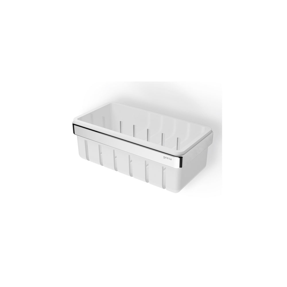 Εικόνα της Σπογγοθήκη - Μπουκαλοθήκη Geesa Frame 8801-300 Chrome/White Matt