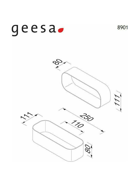 Εικόνα της Καλάθι - Εταζέρα Geesa Frame Με αφαιρούμενη Θήκη Black Matt  8901-300 Chrome/White Matt