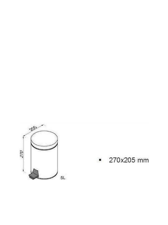 Εικόνα της Χαρτοδοχείο Geesa 635 5lt  Ø20.5xH27(cm) Chrome